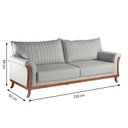 Ver imagem 4 de Sofá 4 Lugares 220x94x92cm Linho Louise com Cama Pet Cinza