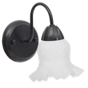 Ver imagem 1 de Arandela Colonial Preta de Parede com Tulipa Caracol Fosca