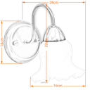 Ver imagem 2 de Arandela Colonial Preta de Parede com Tulipa Caracol Fosca