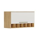 Ver imagem 1 de Armário Aéreo de Cozinha 80cm com 1 Porta Basculante e Mini Adega 100% MDF Itália Espresso Móveis Bege/Amêndoa/Off White