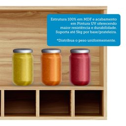 Armário Aéreo de Cozinha 80cm com 1 Porta Basculante e Mini Adega 100% MDF Itália Espresso Móveis - 4