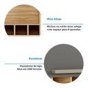 Ver imagem 7 de Armário Aéreo de Cozinha 80cm com 1 Porta Basculante e Mini Adega 100% MDF Itália Espresso Móveis Cinza/Amêndoa/Chumbo