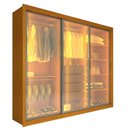 Ver imagem 3 de Guarda-Roupa Casal 3 Portas Reflecta com LED 100% MDF Royale Marrom/Marrome
