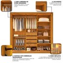 Ver imagem 7 de Guarda-Roupa Casal 3 Portas Reflecta com LED 100% MDF Royale Marrom/Marrome