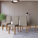 Ver imagem 1 de Conjunto 4 Cadeiras de Jantar com Pés em MDF Estofadas Fidelitá Itália Freijó/Cacau