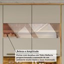 Ver mais imagens de Armário Aéreo de Cozinha 120cm com 3 Portas Vidro Reflecta e Nicho 100% MDF Itália Espresso Móveis Bege/Amêndoa/Off White