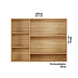 Armário Aéreo de Cozinha 120cm com 3 Portas Vidro Reflecta e Nicho 100% MDF Itália Espresso Móveis - 3