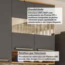 Ver imagem 5 de Armário Aéreo de Cozinha 120cm com 3 Portas Vidro Reflecta e Nicho 100% MDF Itália Espresso Móveis Cinza/Amêndoa/Chumbo