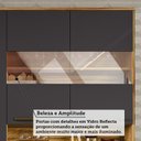 Ver imagem 6 de Armário Aéreo de Cozinha 120cm com 3 Portas Vidro Reflecta e Nicho 100% MDF Itália Espresso Móveis Cinza/Amêndoa/Chumbo