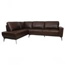 Ver imagem 1 de Sofá de Couro Rubi 2 Lugares com Chaise Esquerda Soft Tabaco - Mempra Design