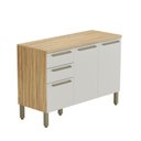 Ver imagem 1 de Balcão de Cozinha 120cm com 3 Portas 2 Gavetas e Tampo 100% MDF Itália Espresso Móveis Bege/Amêndoa/