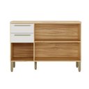 Ver imagem 3 de Balcão de Cozinha 120cm com 3 Portas 2 Gavetas e Tampo 100% MDF Itália Espresso Móveis Bege/Amêndoa/