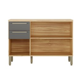 Balcão de Cozinha 120cm com 3 Portas 2 Gavetas e Tampo 100% MDF Itália Espresso Móveis - 2