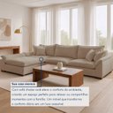 Ver mais imagens de Sofá de Canto com Chaise Modulado 6 Lugares Linho Bege Dominique 320cm Yescasa