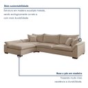 Ver imagem 5 de Sofá de Canto com Chaise Modulado 6 Lugares Linho Bege Dominique 320cm Yescasa