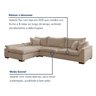 Sofá Modulado com Chaise Dominique Base em Madeira Maciça - 6
