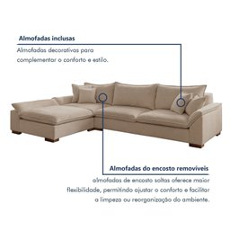 Sofá Modulado com Chaise M201 Base em Madeira Maciça - 5