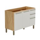 Ver imagem 1 de Balcão de Cozinha para Pia 120cm com 3 Portas 2 Gavetas sem Tampo 100% Mdf Itália Espresso Móveis