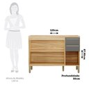 Ver imagem 3 de Balcão de Cozinha para Pia 120cm com 3 Portas 2 Gavetas sem Tampo 100% Mdf Itália Espresso Móveis