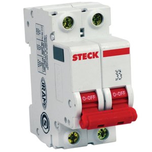 Disjuntor Din Bipolar de 100 Ampères - Sdd62c100 - Steck
