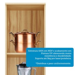 Paneleiro Simples com 2 Portas 100% MDF Itália Espresso Móveis - 4