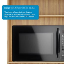 Paneleiro com 2 Portas e Espaço para Micro-ondas 100% Mdf Paris Espresso Móveis - 5