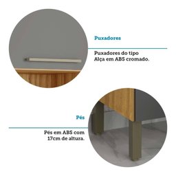 Paneleiro com 2 Portas e Espaço para Micro-ondas 100% Mdf Paris Espresso Móveis - 6