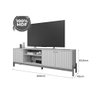 Rack Bancada P/tv até 70 Pol Holanda 100% Mdf C/ Nichos e Pés 205cm Salvia/cinamomo - Permóbili - 3