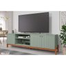 Rack Bancada P/tv até 70 Pol Holanda 100% Mdf C/ Nichos e Pés 205cm Salvia/cinamomo - Permóbili - 1