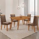 Ver imagem 1 de Mesa de Jantar Copper 120cm Tampo MDF Laminado Canto Copo com 4 Cadeiras Yasmin