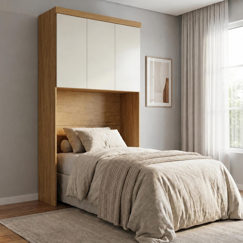 Módulo de Guarda Roupa Aéreo Ponte Solteiro 126,3cm 100% MDF Cairo