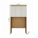 Ver imagem 3 de Módulo de Guarda Roupa Aéreo Ponte Solteiro 126,3cm 100% MDF Cairo Marrom/Cinamomo/Fendi