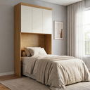 Ver imagem 1 de Módulo de Guarda Roupa Aéreo Ponte Solteiro 126,3cm 100% MDF Cairo Marrom/Cinamomo/Fendi