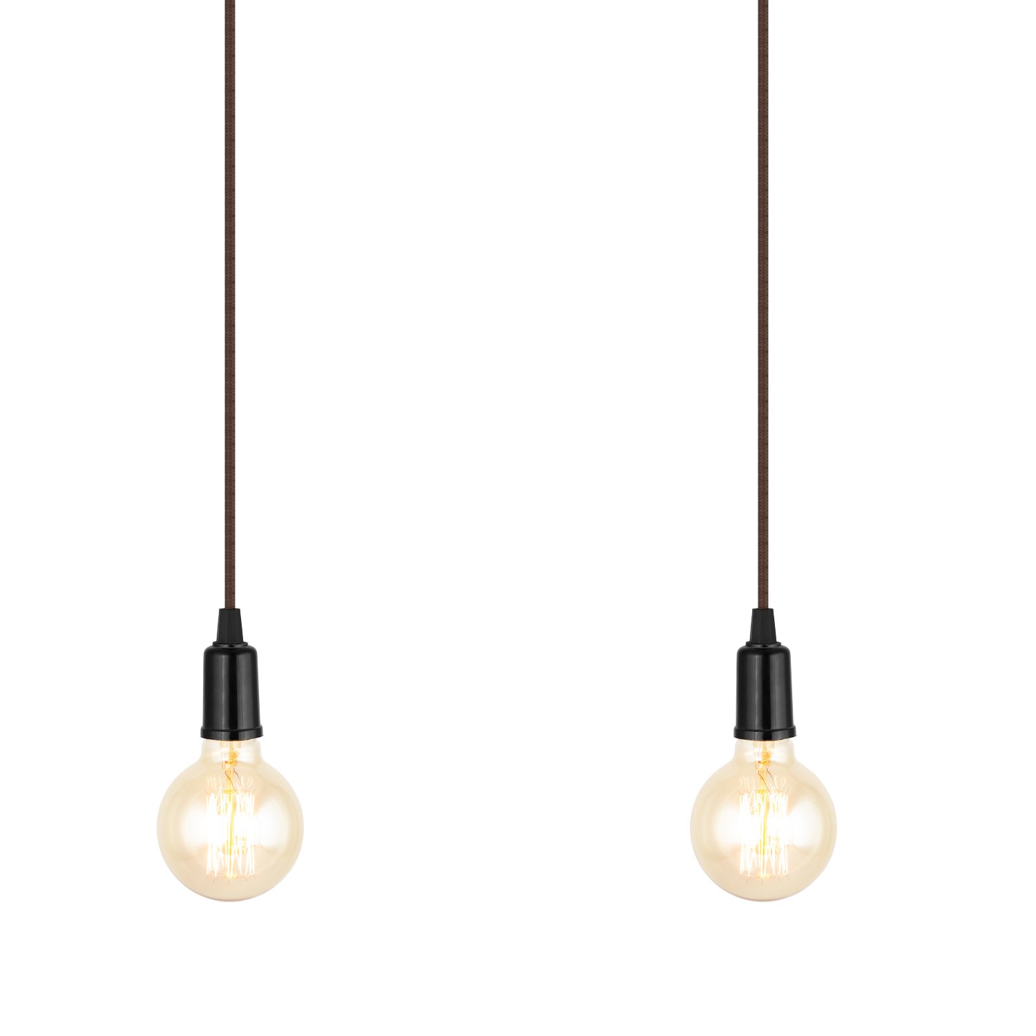 Pendente Industrial Cabo Tecido Duplo CR E27 Vintage:Marrom - 3