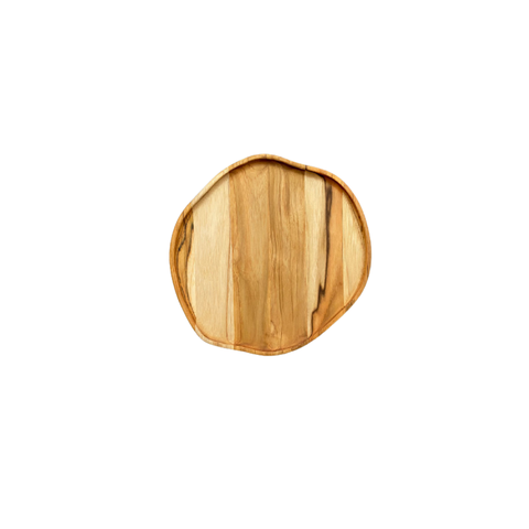 Tábua de Servir Prato Orgânico M - Madeira de Teca 27x27x2cm
