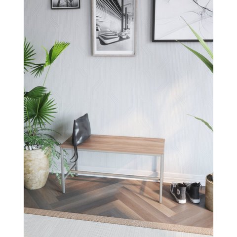 Banco para Sala de Jantar São Paulo 90x46x37 Cinza/Estanho/Cumarú