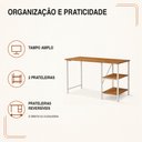 Ver imagem 6 de Escrivaninha Industrial Office Star 120cm 2 Prateleiras Klm Móveis