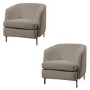 Ver imagem 1 de Kit 2 Poltronas Decorativas Sala de Estar Salem Pés Metálicos Bouclê Rústico Castor G92 - Gran Belo