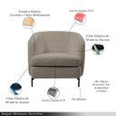 Ver imagem 3 de Kit 2 Poltronas Decorativas Sala de Estar Salem Pés Metálicos Bouclê Rústico Castor G92 - Gran Belo