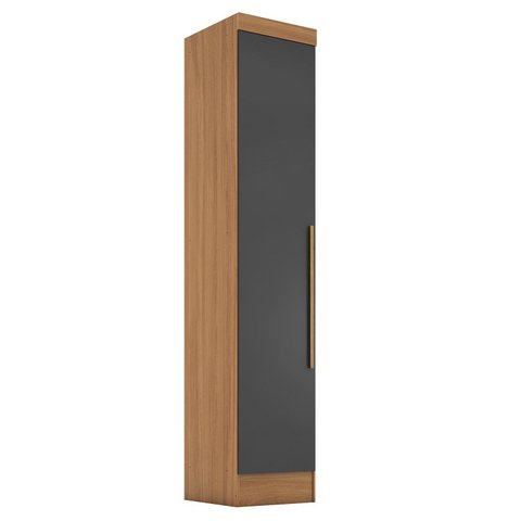 Módulo Guarda-Roupa Smart 1 Porta Bege/Cinamomo/Chumbo