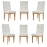 KIT 6 Cadeiras Reforçada para Mesa de Jantar Luxo Linho Cor:Linho Bege - 1