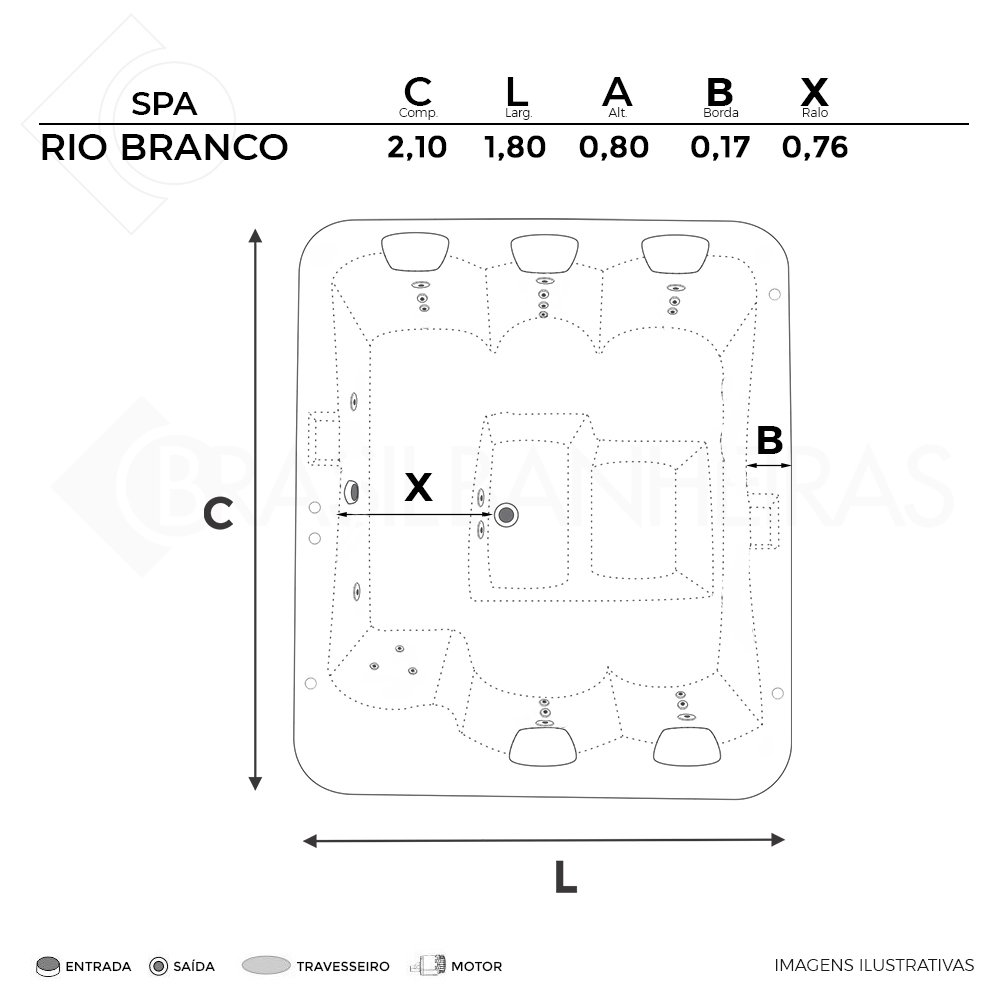 Spa Retangular Rio Branco Completo com Hidro - 3