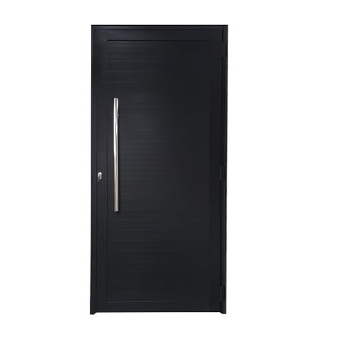 Porta Lambril de Alumínio Preto 210 x 90 com Puxador Linha 30 - Esquerda