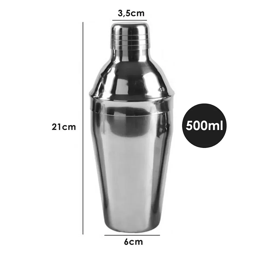 Kit Barman Profissional Coqueteleira 500ml 11 Peças Inox - 4