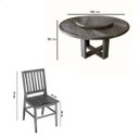 Ver imagem 4 de Conjunto Mesa Redonda 1,6m com Prato Giratório ? com 8 Cadeiras Madri, Madeira Maciça, Acabamento En