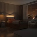 Ver imagem 3 de Bicama Solteiro Juvenil Reversível em LED com Rattan, Peseira Palito Wave Casatema MadeiraOriginals Marrom/Freijó