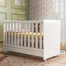 Berço Mini Cama 2 em 1 com Rodizios 3200 Branco Peternella - 2