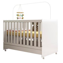 Berço Mini Cama 2 em 1 com Rodizios 3200 Branco Peternella - 1