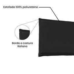 Painel de Cama 140cm Luna Corano Preto - Lucadi Home - 2