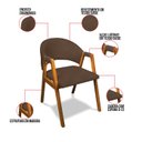 Ver imagem 3 de Cadeira Sala de Jantar em Madeira Kit 6 Yara Suede Marrom D03 - D’Rossi